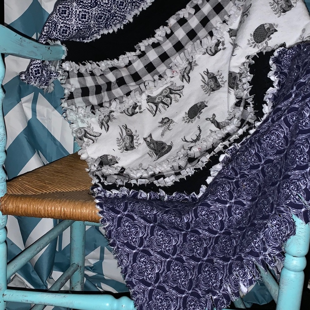 New handmade kids throw rag quilt